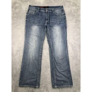 Rock & Roll Cowboy Jeans Men 40x34 Double Barrel Straight Relaxed Fit Distressed
